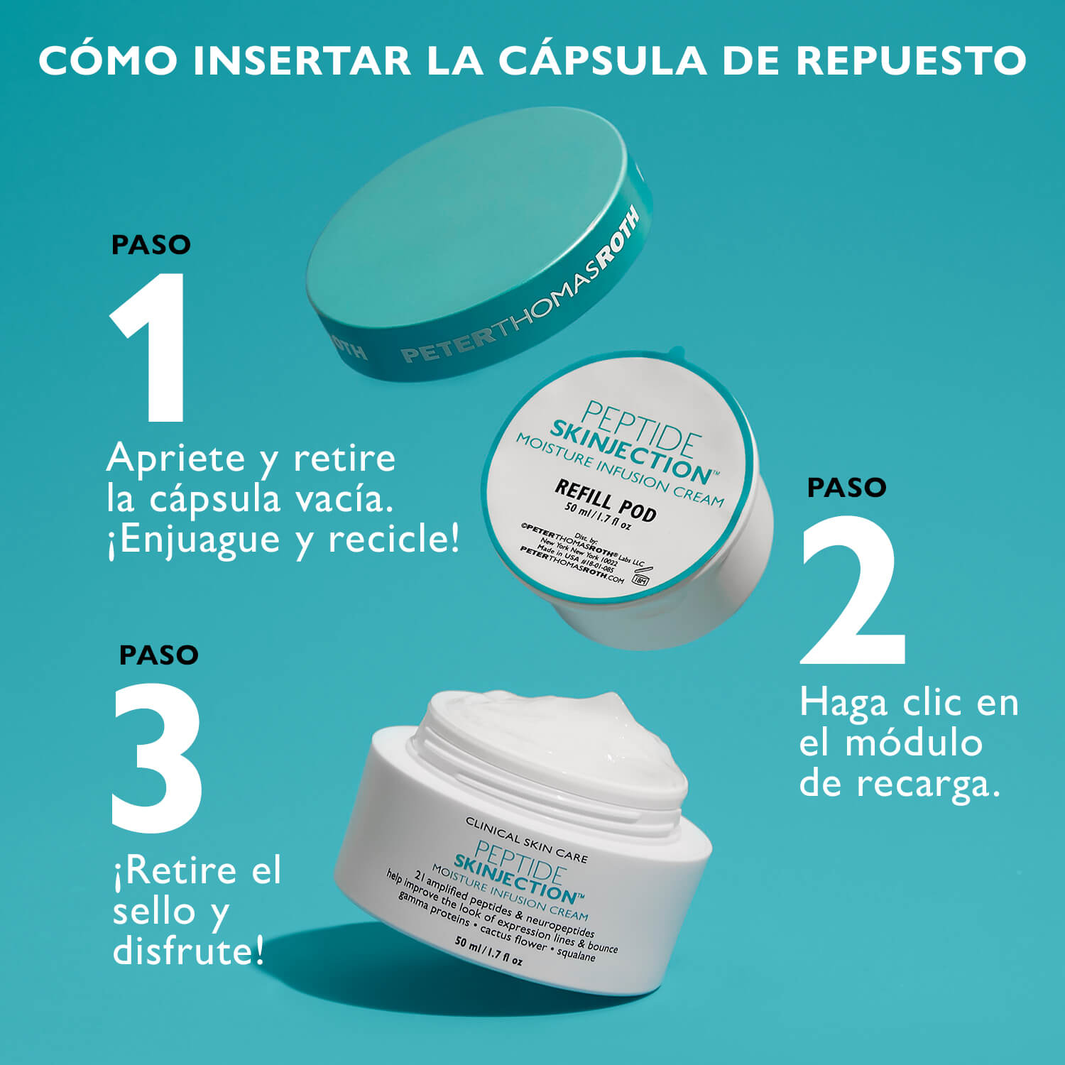 PEPTIDE SKINJECTION™ MOISTURE INFUSION CREAM REFILL POD (REFIL DE CREMA HIDRATANTE)